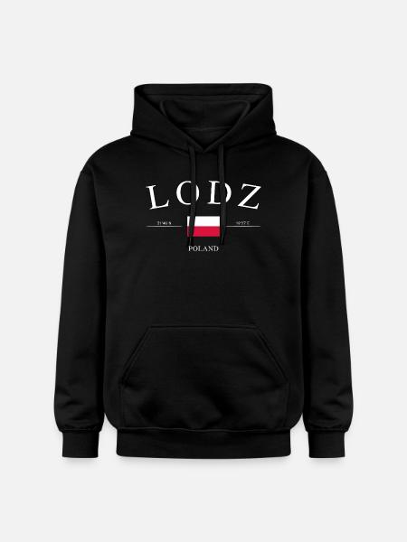 Łódź Poland – Holiday Souvenir & Gift - Gildan Unisex Softstyle® Midweight Hoodie - black