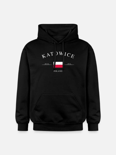 Katowice Poland – Holiday Souvenir & Gift - Gildan Unisex Softstyle® Midweight Hoodie - black