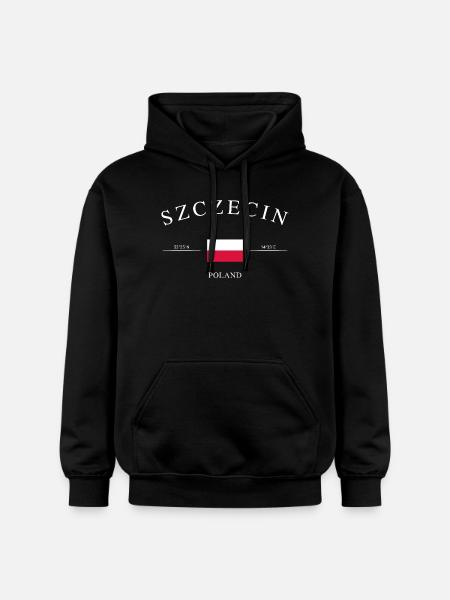 Szczecin Poland – Holiday Souvenir & Gift - Gildan Unisex Softstyle® Midweight Hoodie - black