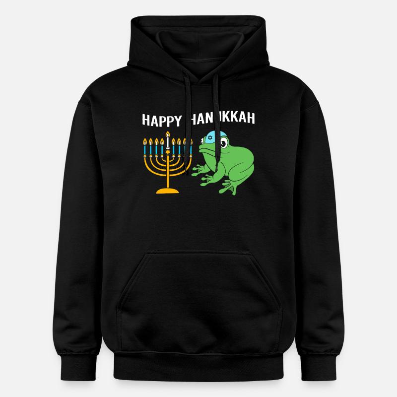 Hanoukka Hanoukka Hanoukka Grenouille - Sweat à capuche Softstyle® Gildan Unisexe - noir