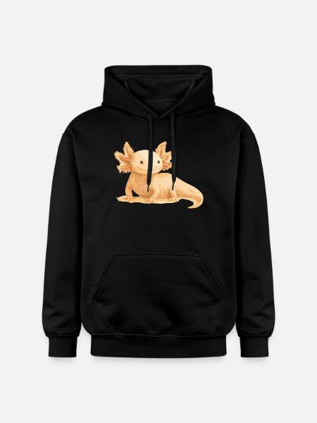 Realistic Axolotl – Detailed Illustration - Gildan Unisex Softstyle® Midweight Hoodie - black
