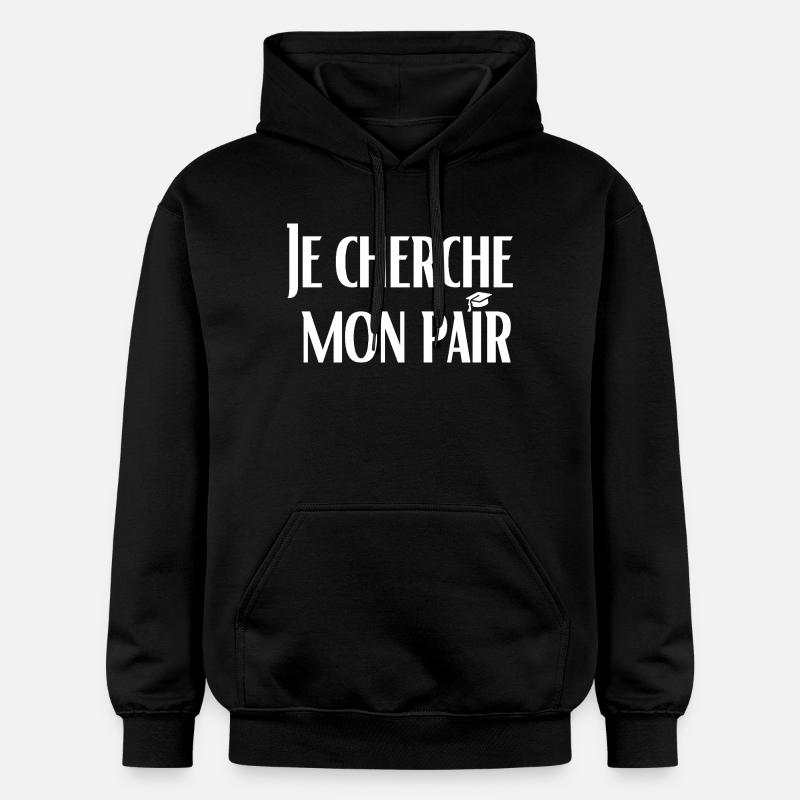 Je cherche mon pair - Sweat à capuche Softstyle® Gildan Unisexe - noir