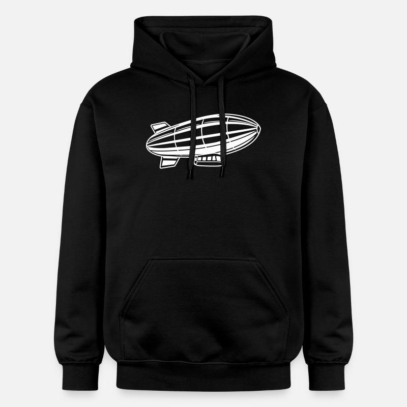 Silhouette de dirigeable Zeppelin - Sweat à capuche Softstyle® Gildan Unisexe - noir