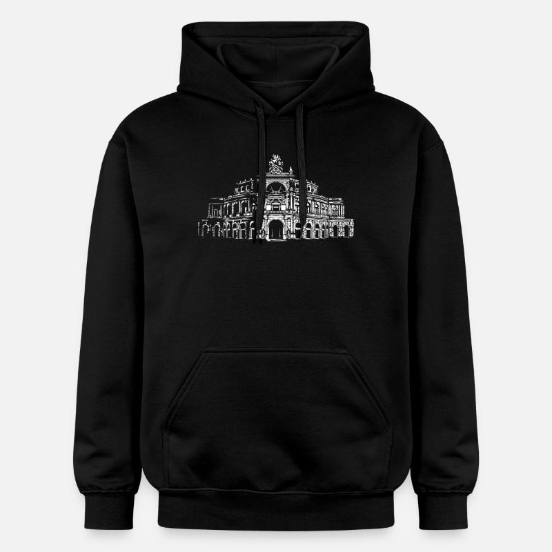 Semperoper Dresde Architecture Art - Sweat à capuche Softstyle® Gildan Unisexe - noir