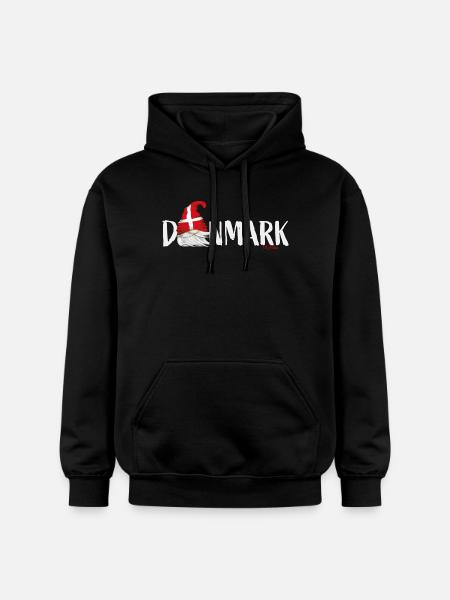 Danmark Lettering Gnome Denmark Flag - Gildan Unisex Softstyle® Midweight Hoodie - black