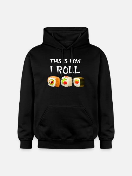 Kawaii Sushi Meme Sushi Joke - Gildan Unisex Softstyle® Midweight Hoodie - black
