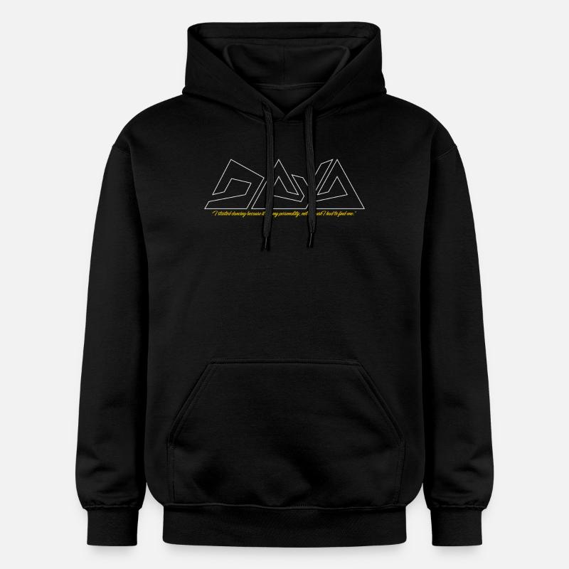 Lignes géométriques de gymnase - Sweat à capuche Softstyle® Gildan Unisexe - noir