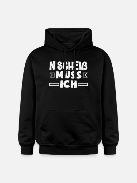 N Scheiß muss ich – Mittelfinger - Gildan Unisex Softstyle® Midweight Hoodie - Schwarz