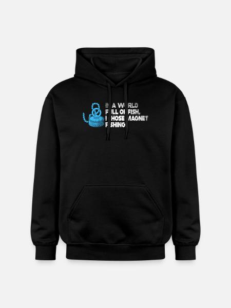 Neodymium Magnet Fishing Magnetic Fisher - Gildan Unisex Softstyle® Midweight Hoodie - black