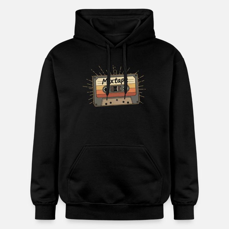 Cassette de mixtape rétro - Sweat à capuche Softstyle® Gildan Unisexe - noir