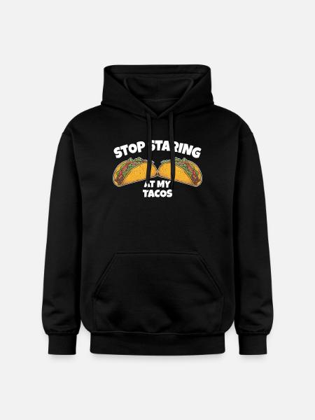 Stop Staring at My Tacos - Gildan Unisex Softstyle® Midweight Hoodie - black