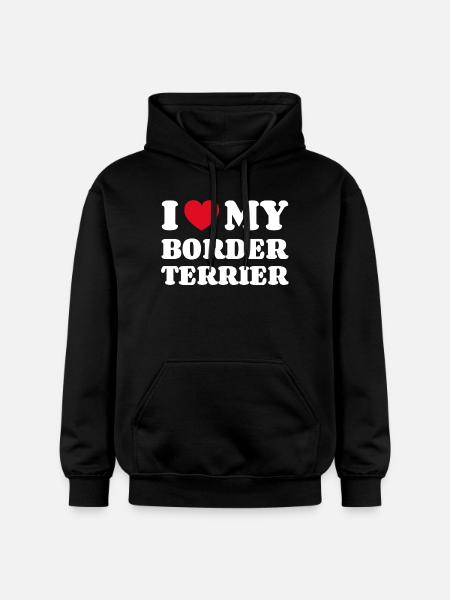 Ik hou van mijn Border Terrier Gift Dog Owner - Gildan uniseks Softstyle® Midweight hoodie - zwart