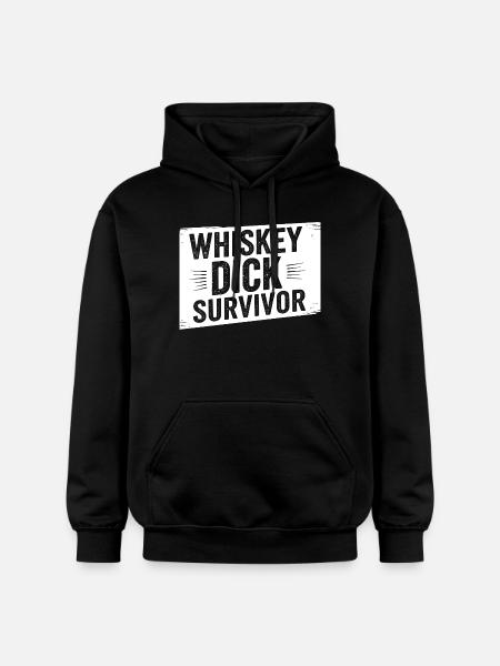 Whiskey Dick Survivor Dirty Humor Naughty Drec - Gildan Unisex Softstyle® Midweight Hoodie - black