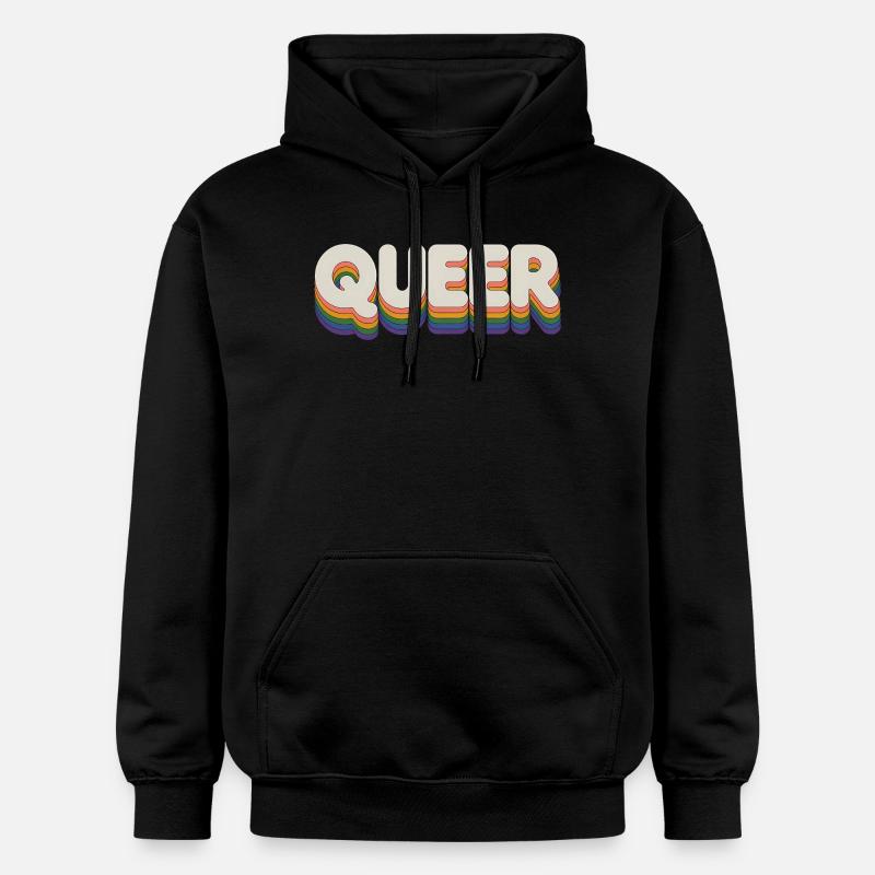 Queer - Cool Pride Logo - Gildan Unisex Softstyle® Midweight Hoodie - Schwarz