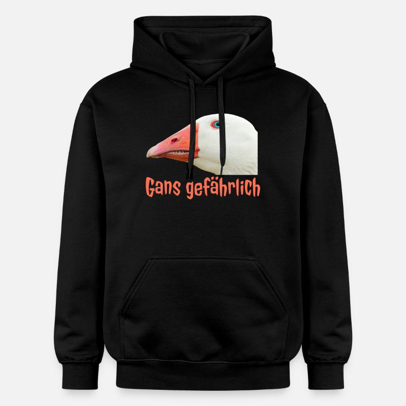Tête d’oie très dangereuse - Sweat à capuche Softstyle® Gildan Unisexe - noir