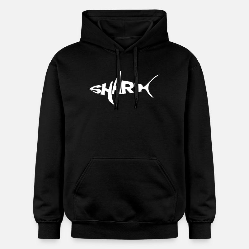 Logo Requin Graffiti Typo - Sweat à capuche Softstyle® Gildan Unisexe - noir