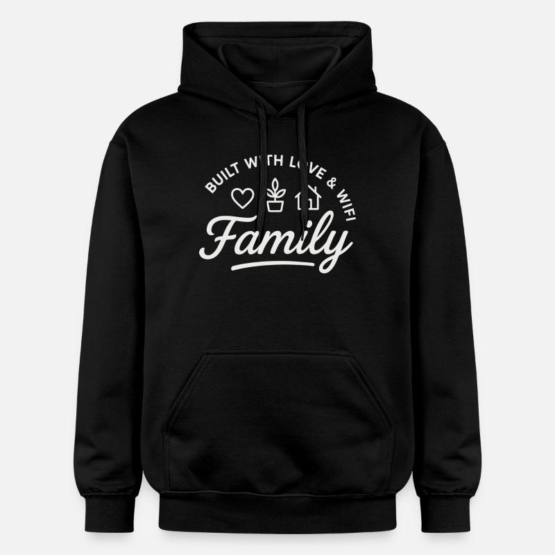 Construit avec amour et WiFi - Sweat à capuche Softstyle® Gildan Unisexe - noir