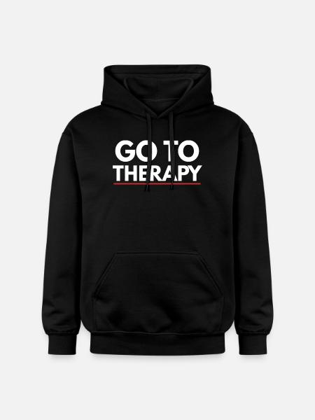 Go To Therapy Mental Health Awareness - Gildan Unisex Softstyle® Midweight Hoodie - black