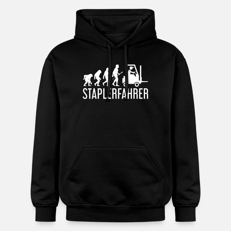 Forklift driver Evolution - Gildan Unisex Softstyle® Midweight Hoodie - black