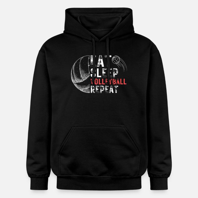 Manger dormir Volley-ball Répéter - Sweat à capuche Softstyle® Gildan Unisexe - noir