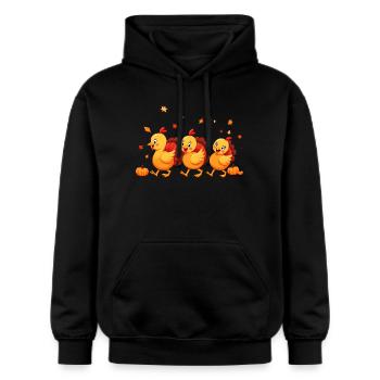 Bébé dinde de Thanksgiving - Sweat à capuche Softstyle® Gildan Unisexe - noir - Devant - Marisol (170cm) & Nik (191cm)