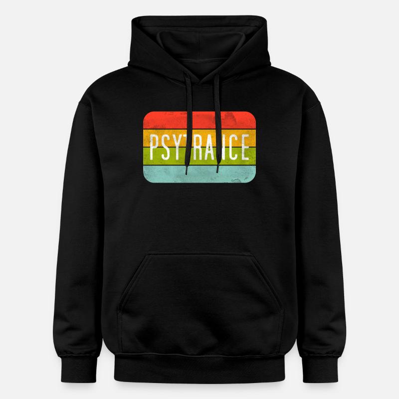 Psytrance Rayures Arc-en-ciel - Sweat à capuche Softstyle® Gildan Unisexe - noir