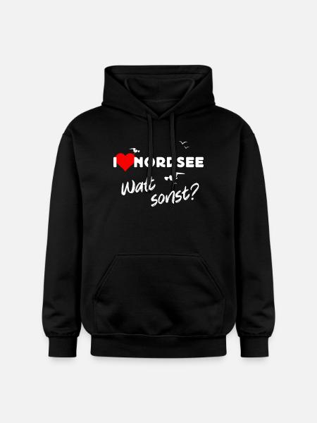 Nordsee Liebe Watt Design - Gildan Unisex Softstyle® Midweight Hoodie - Schwarz
