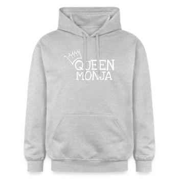 First name Monja - Gildan Unisex Softstyle® Midweight Hoodie - light heather grey - Front - Liana (172cm) & Jaron (178cm)