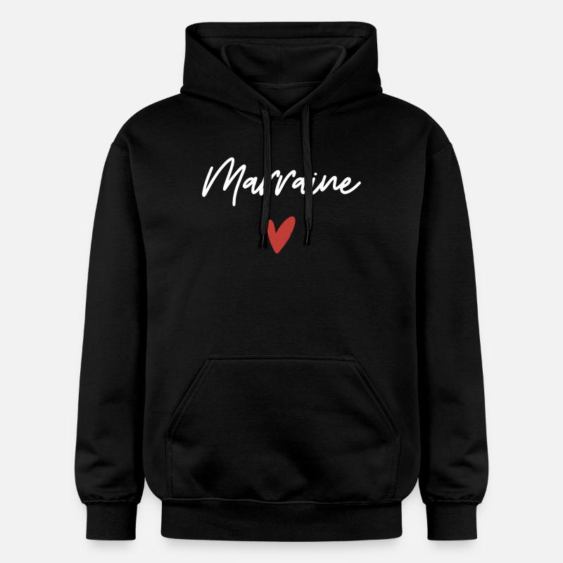 Marraine coeur idée cadeau - Sweat à capuche Softstyle® Gildan Unisexe - noir