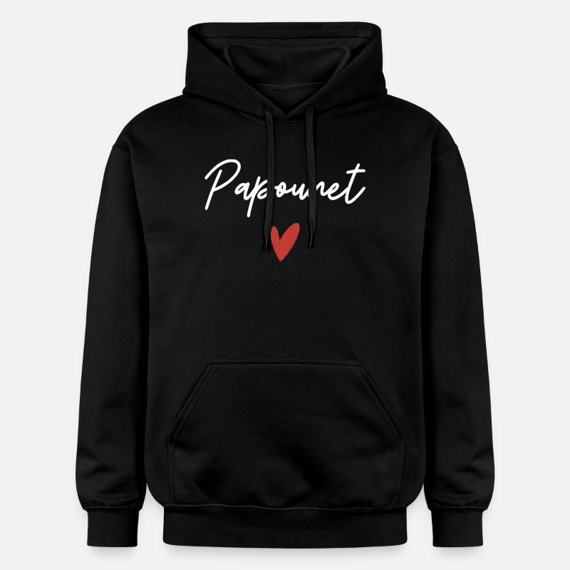 Papounet coeur idée cadeau  - Sweat à capuche Softstyle® Gildan Unisexe - noir