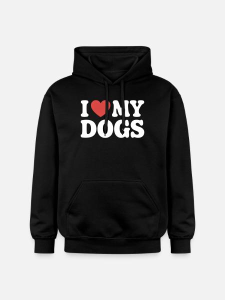 Jeg elsker mine hundes hundekærlighed - Gildan Softstyle® Midweight unisex-hoodie - sort