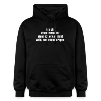 Wissenschaftler Paperwitz - Gildan Unisex Softstyle® Midweight Hoodie - Schwarz - Vorne - Marisol (170cm) & Nik (191cm)