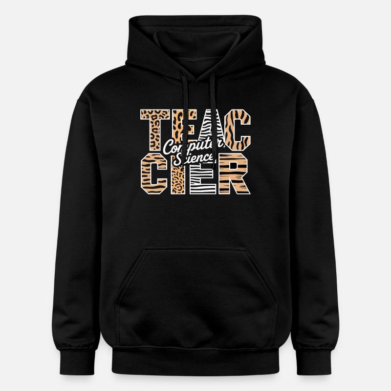 Computer Science Lehrer Tiermuster Stil - Gildan Unisex Softstyle® Midweight Hoodie - Schwarz
