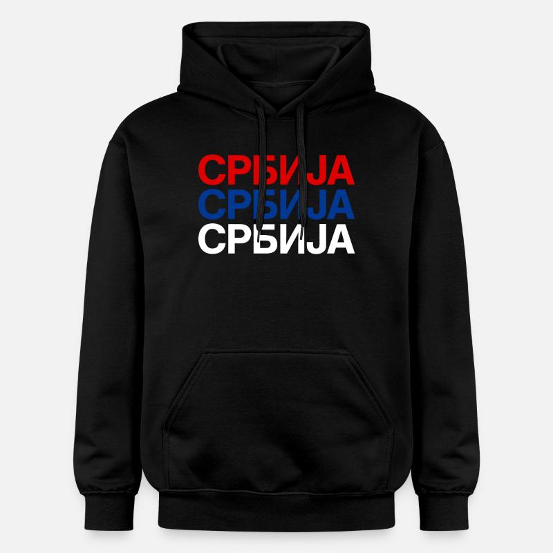 Drapeau serbe Serbien - Sweat à capuche Softstyle® Gildan Unisexe - noir