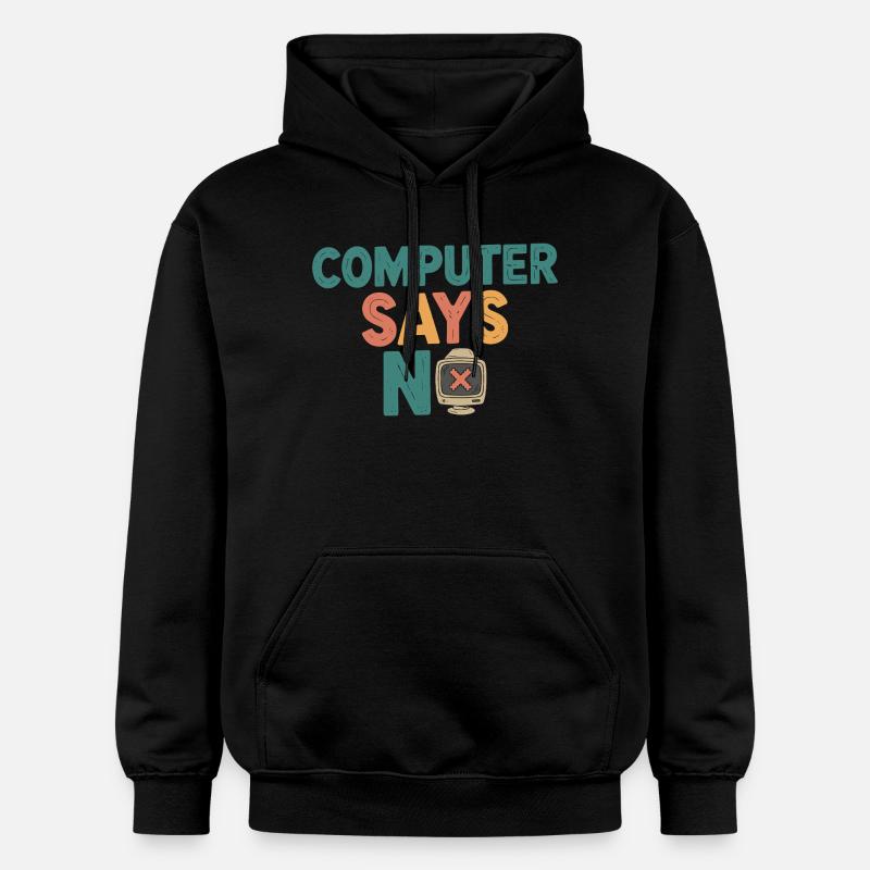 Rétro Computer dit non - Sweat à capuche Softstyle® Gildan Unisexe - noir