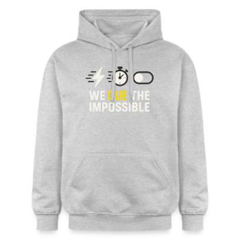 Theatre Technology Crew Stage Technician Sound - Gildan Unisex Softstyle® Midweight Hoodie - light heather grey - Front - Liana (172cm) & Jaron (178cm)