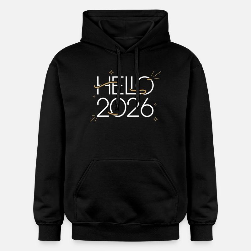 Neon Hello 2026 - Sweat à capuche Softstyle® Gildan Unisexe - noir
