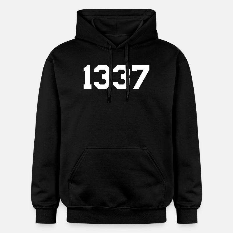 1337 – Conception de texte blanc - Sweat à capuche Softstyle® Gildan Unisexe - noir