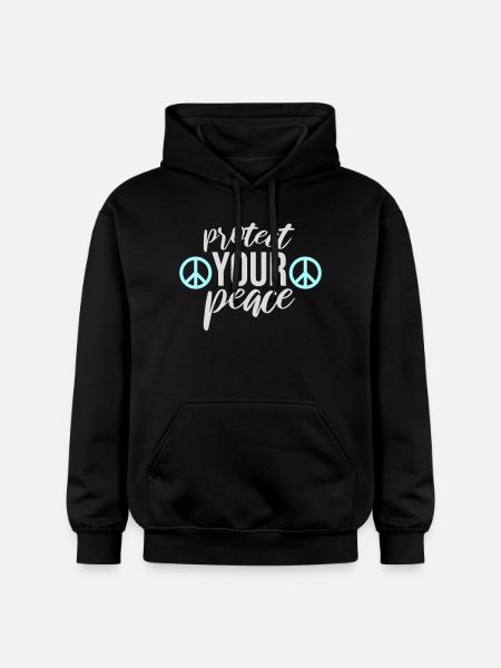 Protect Your Peace Mental Health Mindfulness - Gildan Unisex Softstyle® Midweight Hoodie - black
