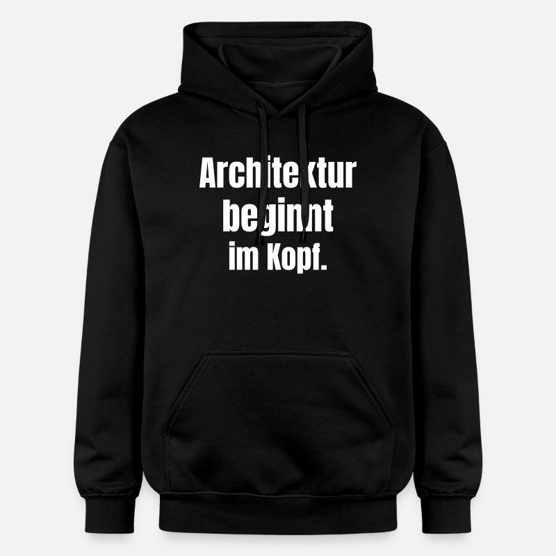 Architektur beginnt im Kopf - Sweat à capuche Softstyle® Gildan Unisexe - noir