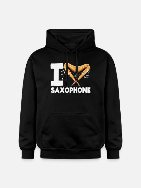 I love saxophone saxophonist - Gildan Unisex Softstyle® Midweight Hoodie - black