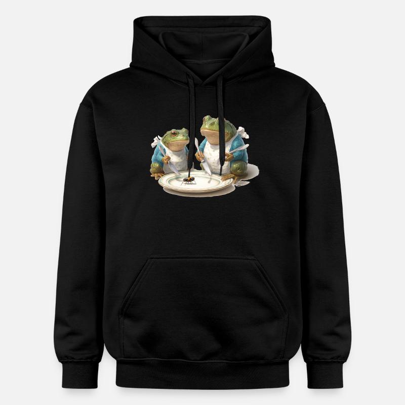 Frog Dinner: Fly on a Plate - Gildan Unisex Softstyle® Midweight Hoodie - black