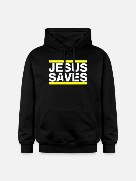 Jesus saves Christian saying - Gildan Unisex Softstyle® Midweight Hoodie - black