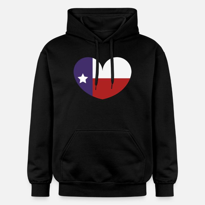 Drapeau du cœur du Texas - Sweat à capuche Softstyle® Gildan Unisexe - noir