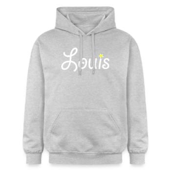 Louis - Gildan Unisex Softstyle® Midweight Hoodie - light heather grey - Front - Liana (172cm) & Jaron (178cm)