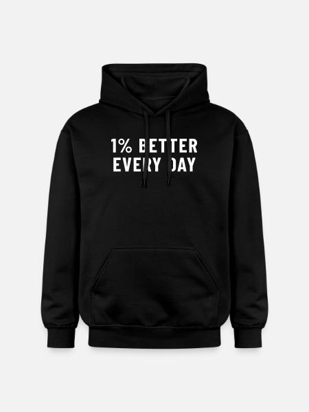 1% Better Every Day - Gildan Unisex Softstyle® Midweight Hoodie - black