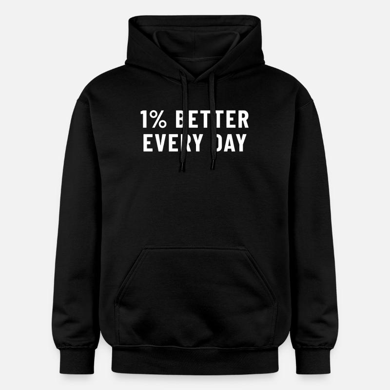 1 % mieux chaque jour - Sweat à capuche Softstyle® Gildan Unisexe - noir