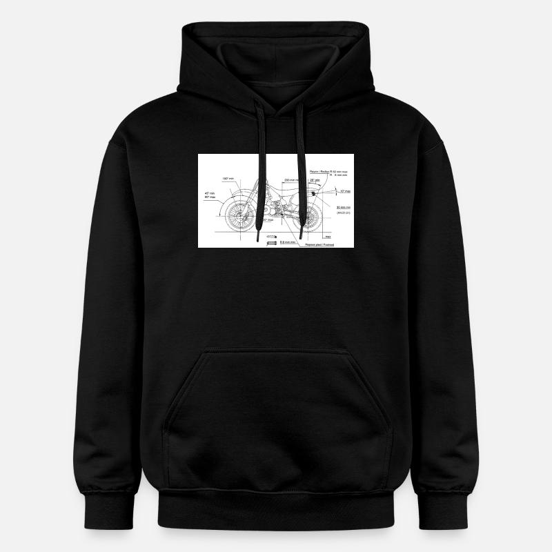 Plan moto : Chopper personnalisé - Sweat à capuche Softstyle® Gildan Unisexe - noir
