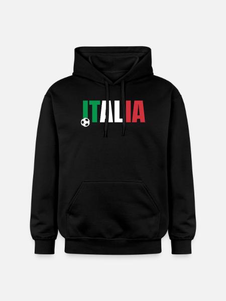 Italia Football - Gildan Unisex Softstyle® Midweight Hoodie - black