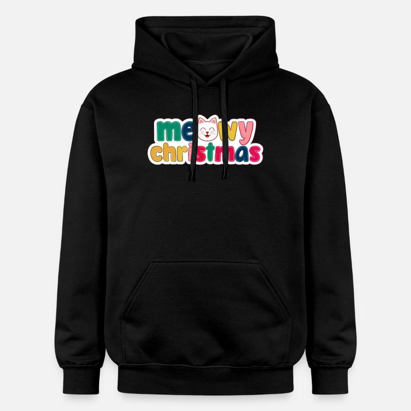 Noël chat - Noël miaulé - Sweat à capuche Softstyle® Gildan Unisexe - noir